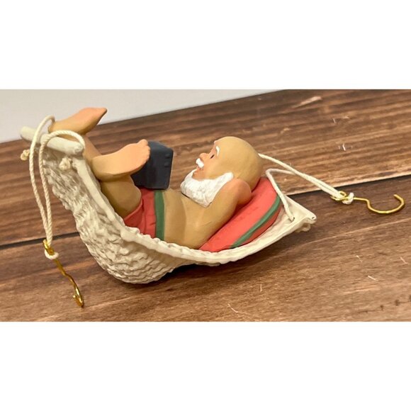 1989 HALLMARK KEEPSAKE ORNAMENT QX409-2 TV BREAK SANTA HAMMOCK ALL MY REINDEER - Picture 8 of 8